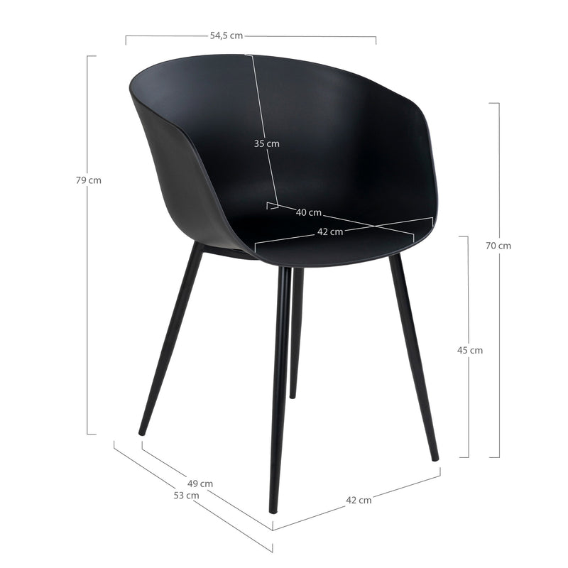 Dimensions Roda Black Dining Chair — Set of 2