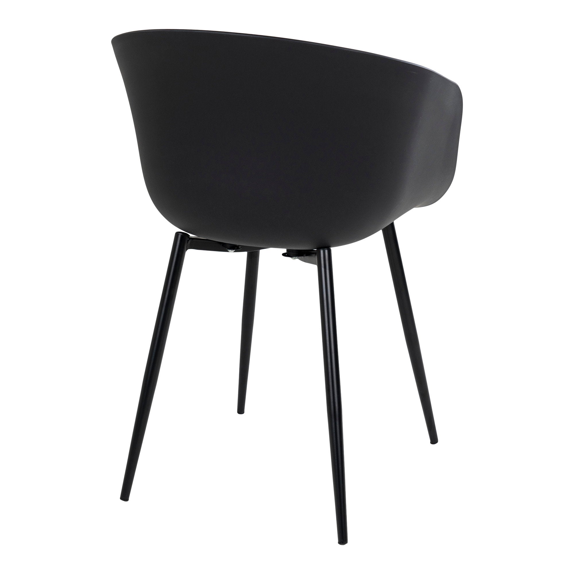 Dos de la chaise Roda noire structure acier laqué noir