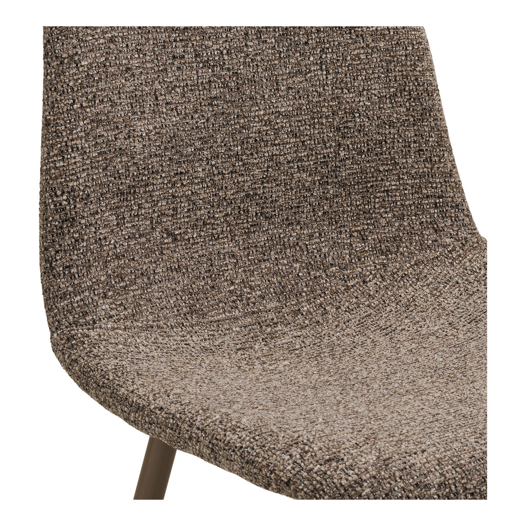Détail texture bouclé brun chiné chaise Stockholm – fils entremêlés beige taupe et brun