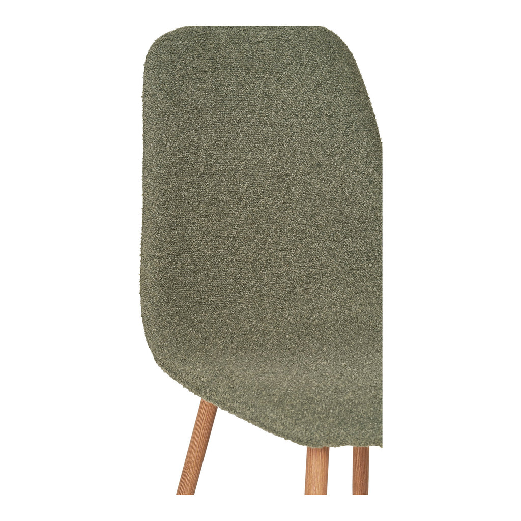 Détail texture bouclé vert forêt chaise Stockholm – tissu 100% polyester doux et résistant