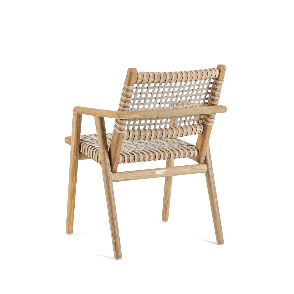 Chaise de salle à manger Trikeri en teck recyclé, vue 8