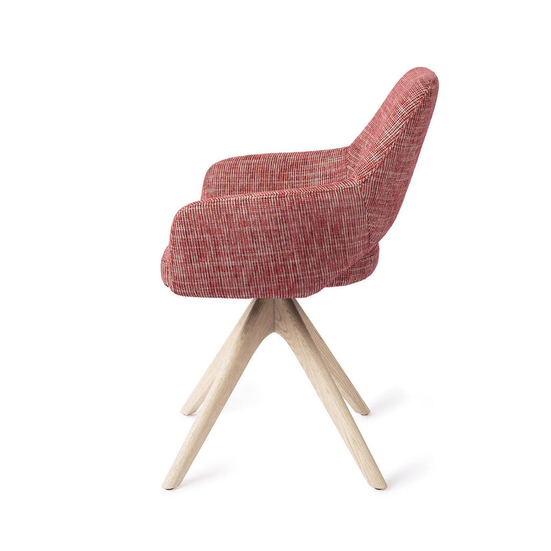 Dimensions Chaise Yanai tissu pivotante bois massif