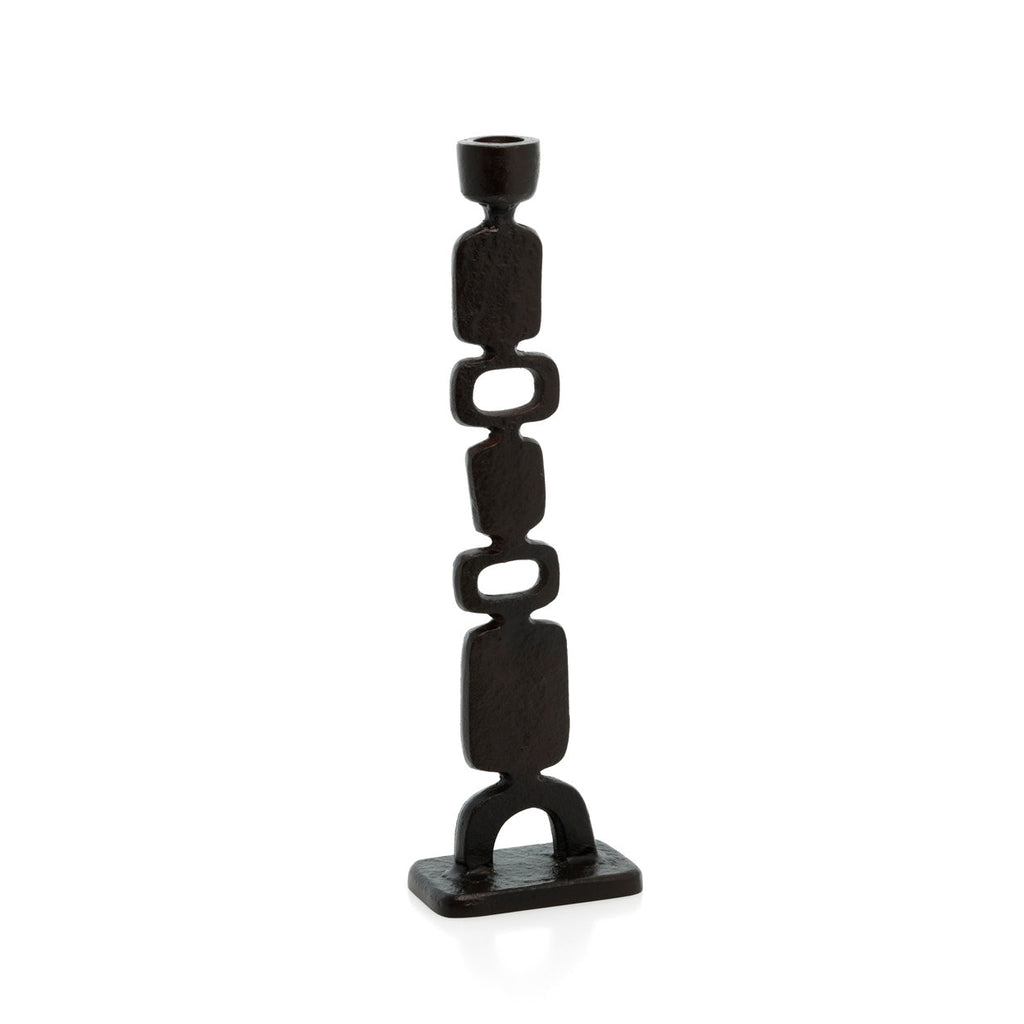 Chandelier totem en métal noir 30 cm en situation