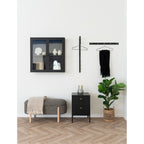 Chevet Dalby noir or en situation décor contemporain sombre élégant