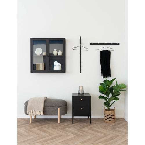 Chevet Dalby noir or en situation décor contemporain sombre élégant