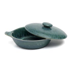 Cocotte basse en grès émaillé vert bleuté 25 cm, vue 3