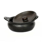 Cocotte basse en terre cuite noire avec couvercle 29 cm, vue 3