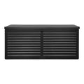 Coffre rangement Dubrovnik plastique noir 490L fermé vue de face fond blanc