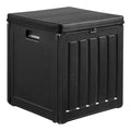 Coffre rangement Sobra plastique noir ouvert vue trois quarts intérieur vide
