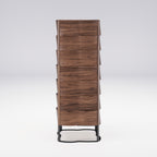 Commode Touch en noyer vue de face avec ses sept tiroirs