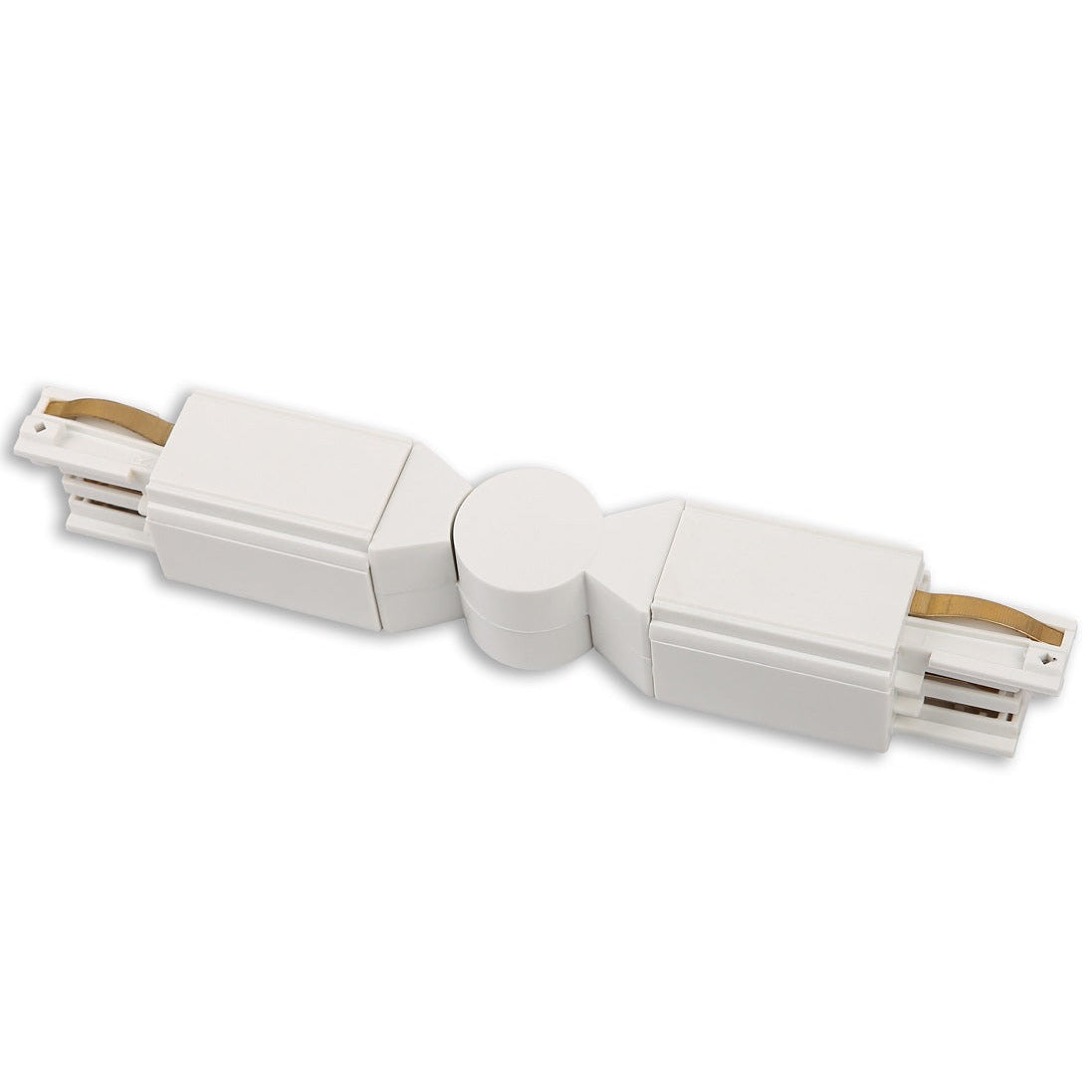 Connecteur articulé pour rail triphasé blanc