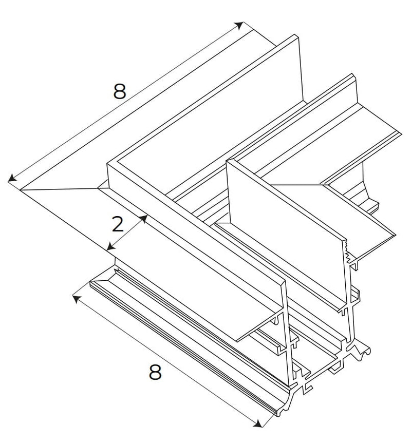 Dimensions Connecteur d'angle à 90° Magnetic encastré blanc
