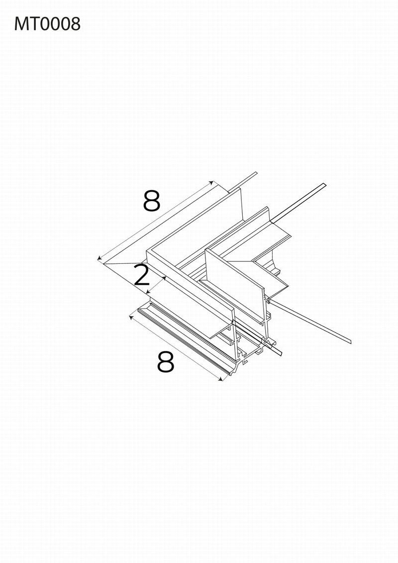 Dimensions Conector de ángulo a 90° Magnetic empotrado negro