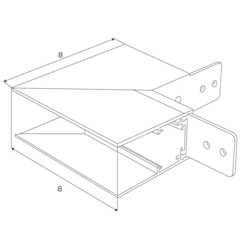 Dimensions High Profile Offset Magnetic Surface Mounted Black Corner Connector