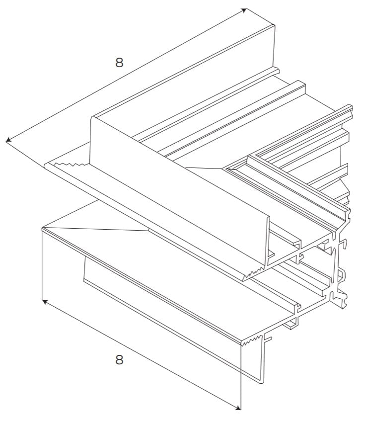 Dimensions Connecteur d'angle décalé Magnetic encastré blanc