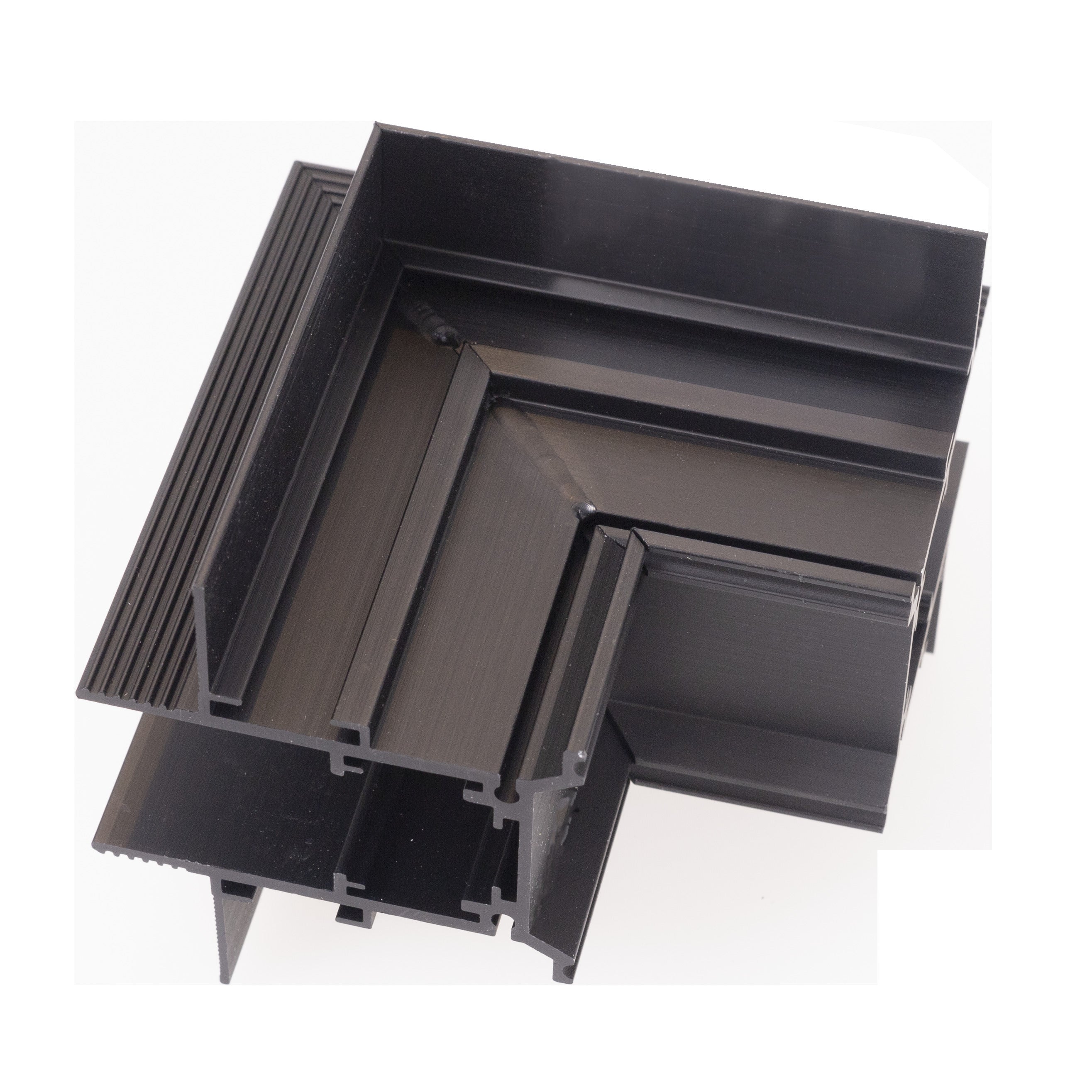 Connecteur d'angle décalé Magnetic encastré noir