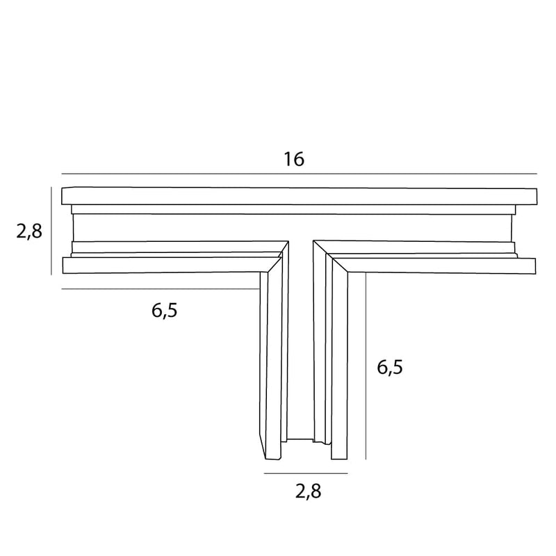 Dimensions Low Profile Magnetic T-Joint Connector in Black