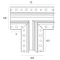 Connecteur d'angle en T Magnetic encastré blanc