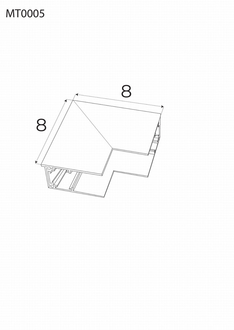Dimensions Magnetic high-profile black ceiling-to-wall corner connector