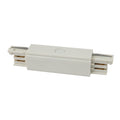 Connecteur droit d'alimentation pour rail triphasé blanc