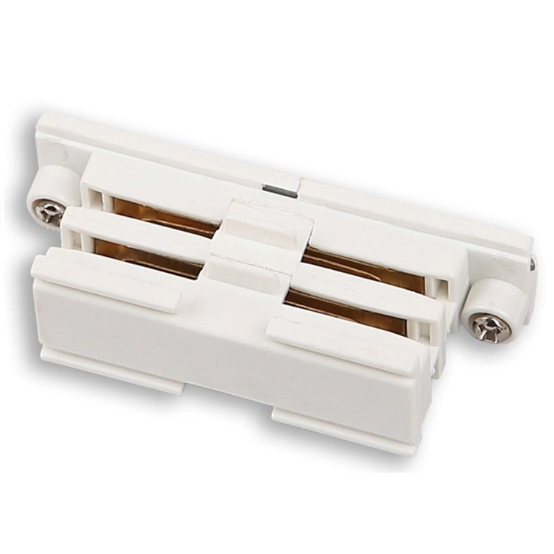 Connecteur droit pour rail triphasé blanc