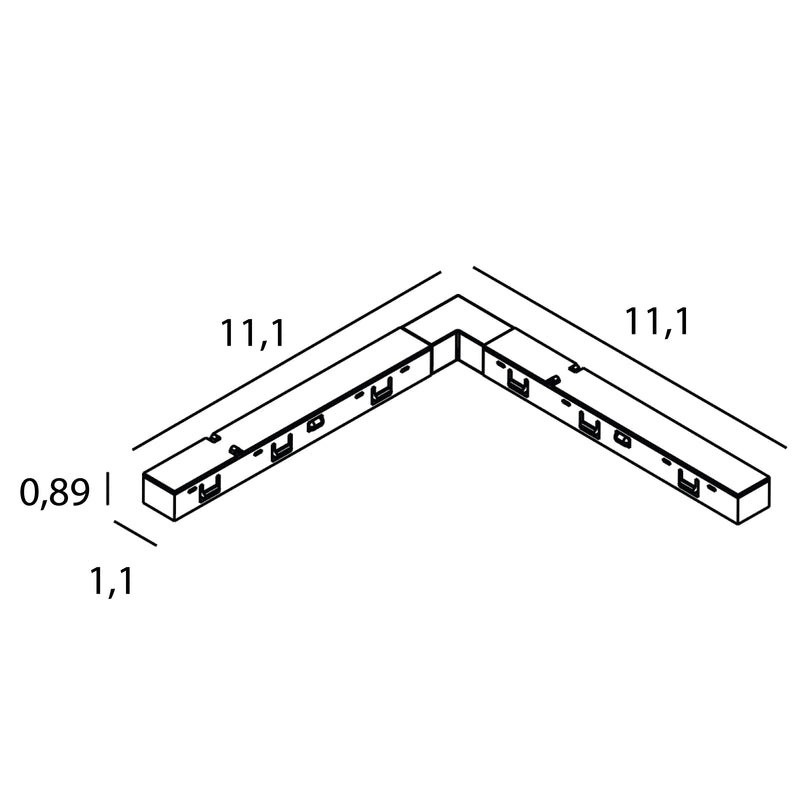 Dimensions Connecteur électrique d'angle à 90° Micro11 noir