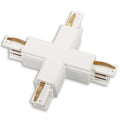 Connecteur en croix pour rail triphasé blanc