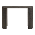 Console Bibione plateau ovale pieds colonnes brun foncé 114x38x75 cm vue de face