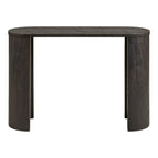 Console Bibione plateau ovale pieds colonnes brun foncé 114x38x75 cm vue de face