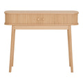 Console Nikko bois naturel 100x30x80,5 cm 2 portes cannelées vue de face