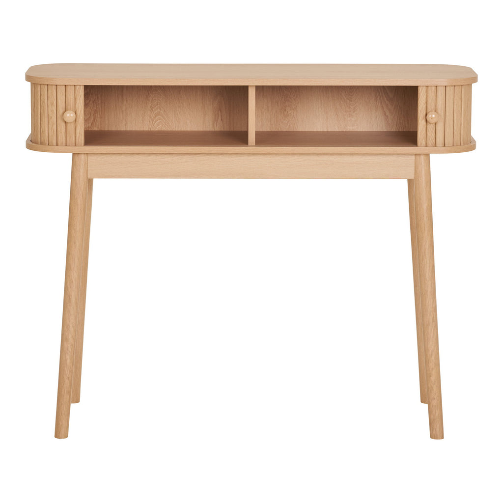 Console Nikko naturel portes ouvertes 2 compartiments intérieurs vue de face