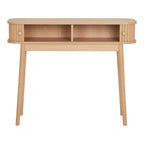 Console Nikko naturel portes ouvertes 2 compartiments intérieurs vue de face