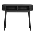 Console Nikko noire cannelée 2 portes 100 cm vue de face