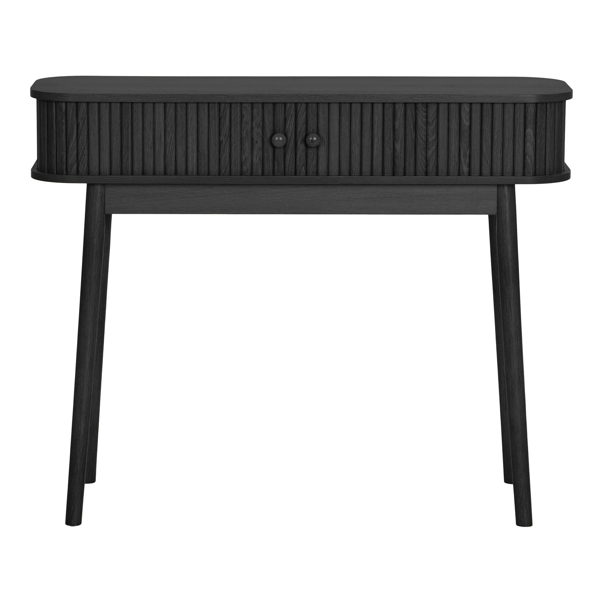 Console Nikko noire cannelée 2 portes 100 cm