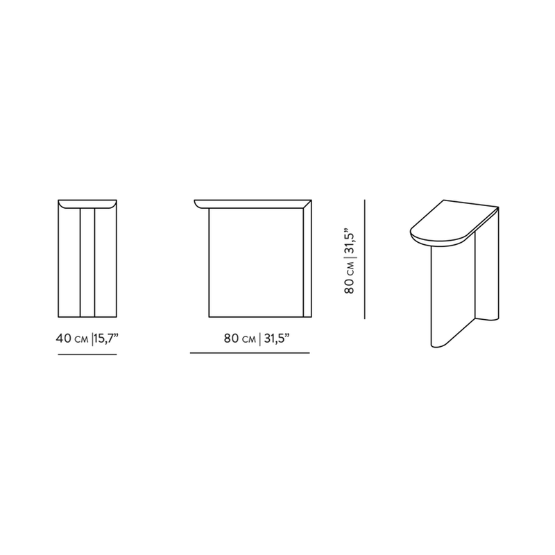 Dimensions Consolle Re-Form legno impiallacciato 80 cm