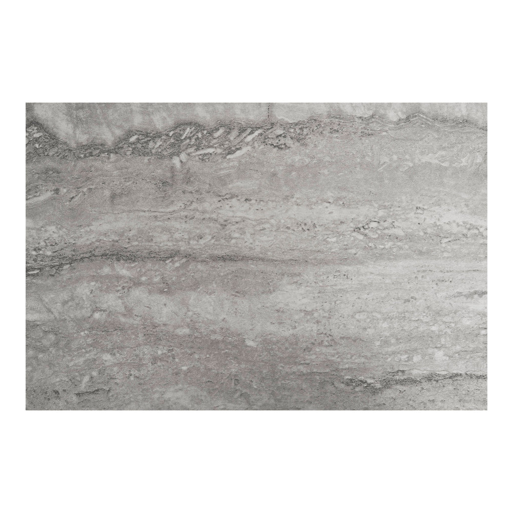 Macro texture travertin gris console Vita panneau mélaminé inclusions blanches relief mat