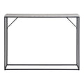 Console Vita plateau travertin gris structure acier noir 110x26x80 cm vue de face