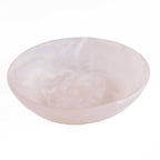 Coupe basse en résine marbrée rose et blanc 19 cm, vue 3