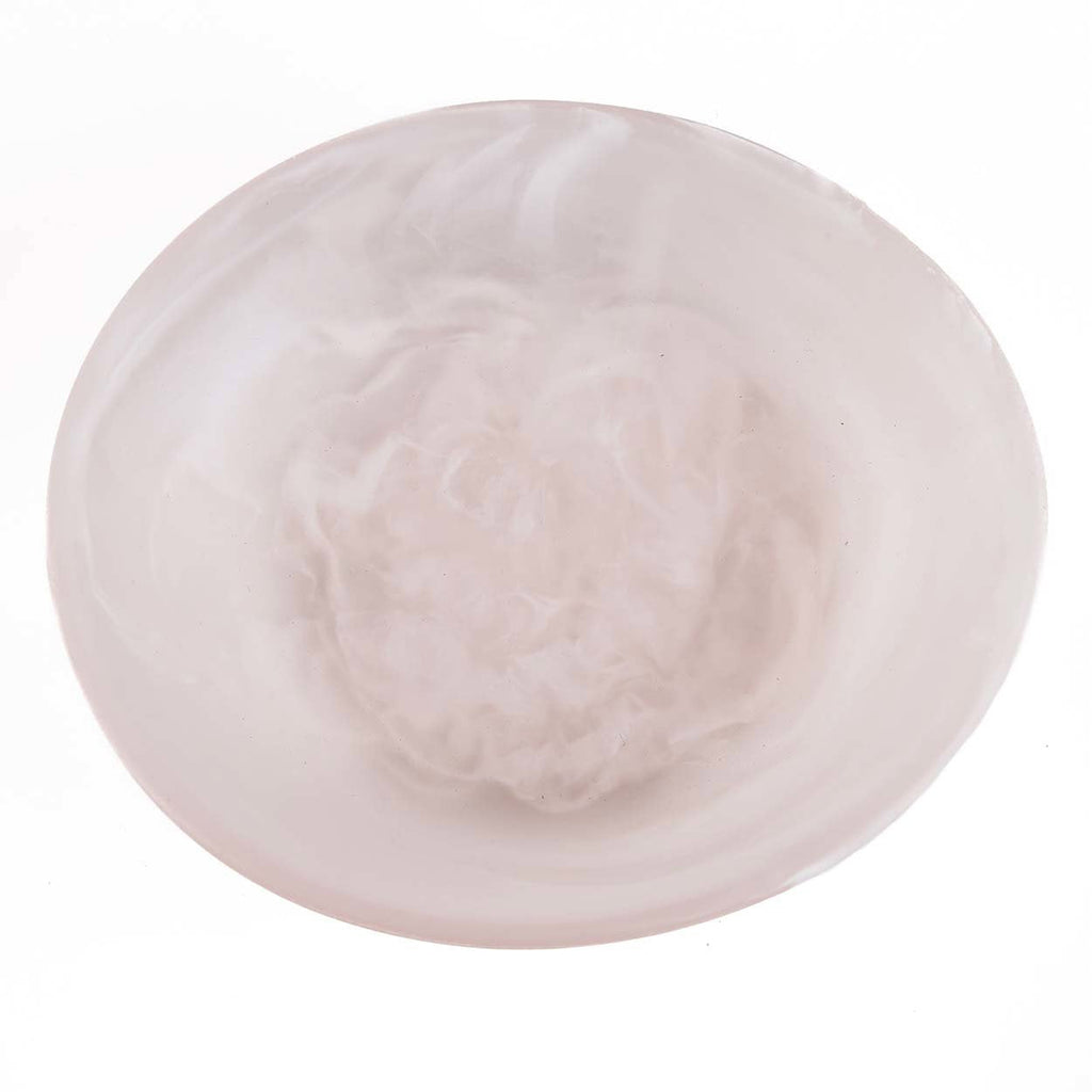 Coupe basse en résine marbrée rose et blanc 19 cm, vue 4