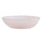Coupe basse en résine marbrée rose et blanc 19 cm