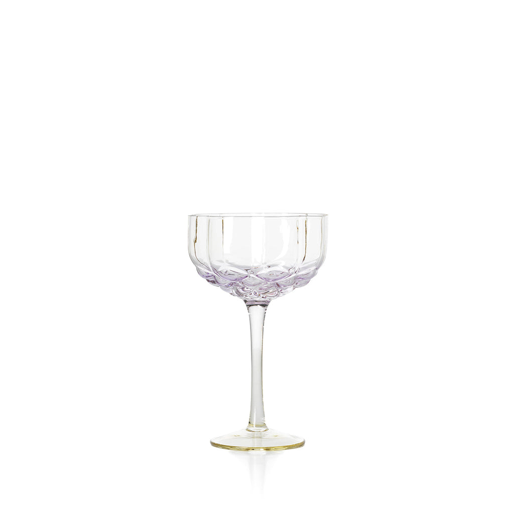 Coupe à cocktail côtelée irisée