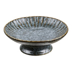 Coupe décorative sur pied céramique bleu lagon