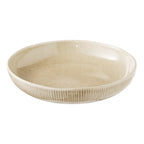 Coupe décorative Viola céramique côtelée beige 27 cm vue de face
