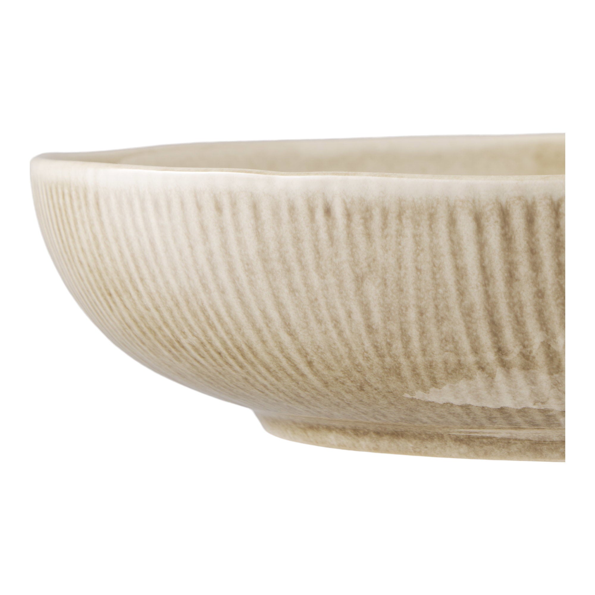 Coupe décorative Viola céramique côtelée beige 27 cm vue de détail