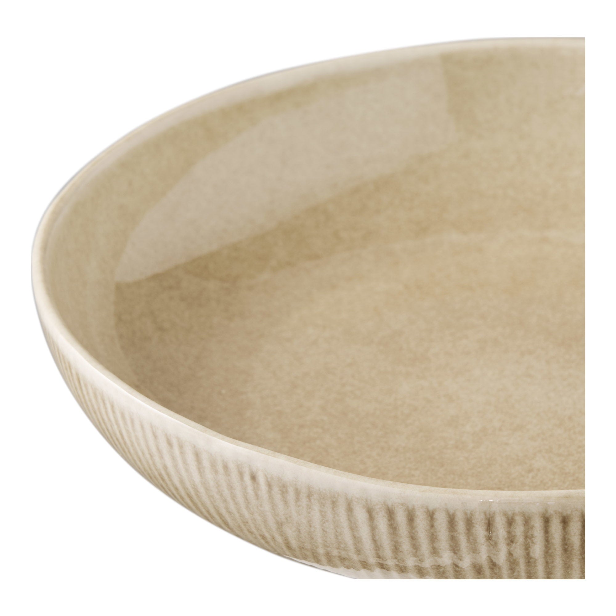 Coupe décorative Viola céramique côtelée beige 27 cm vue de détail