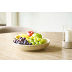 Coupe décorative Viola céramique côtelée beige 27 cm en situation