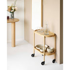 Coupe décorative Viola céramique côtelée beige 27 cm en situation