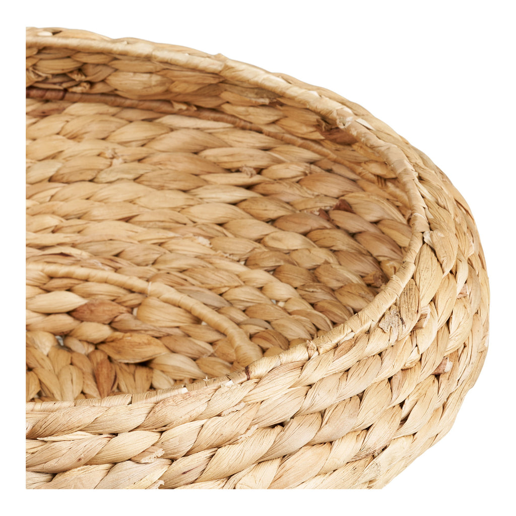 Détail tressage artisanal jacinthe eau naturelle rebord épais coupe Frellesvig intérieur