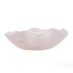 Coupe à fruits en résine ondulée rose et blanc 30 cm