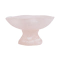 Coupe à fruits sur pied en résine rose marbrée 27 cm